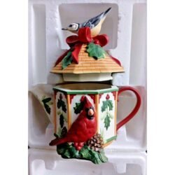 Lenox WINTER GREETINGS Everyday Birdhouse Teapot New In Box - Mint Condition!