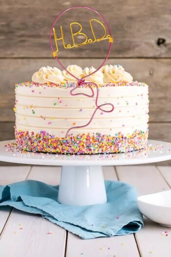 Birthday Cake Topper, Balloon, Wire Topper, Cupcake Topper, Wire Cupcake Topper, Wedding, Engagement, Valentines, Anniversary, Baby Shower - Image 5