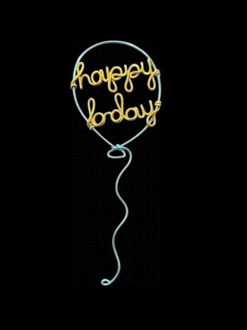 Birthday Cake Topper, Balloon, Wire Topper, Cupcake Topper, Wire Cupcake Topper, Wedding, Engagement, Valentines, Anniversary, Baby Shower - Image 2